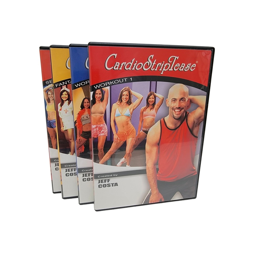 Jeff Costa Y2K Cardio StripTease DVD 4 Disc Workout 1 2 Sexy Abs Fantasy Workout